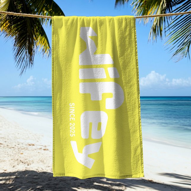 Toalha De Praia Wifey Hubby Nova Noiva Amarelo (Criador carregado)