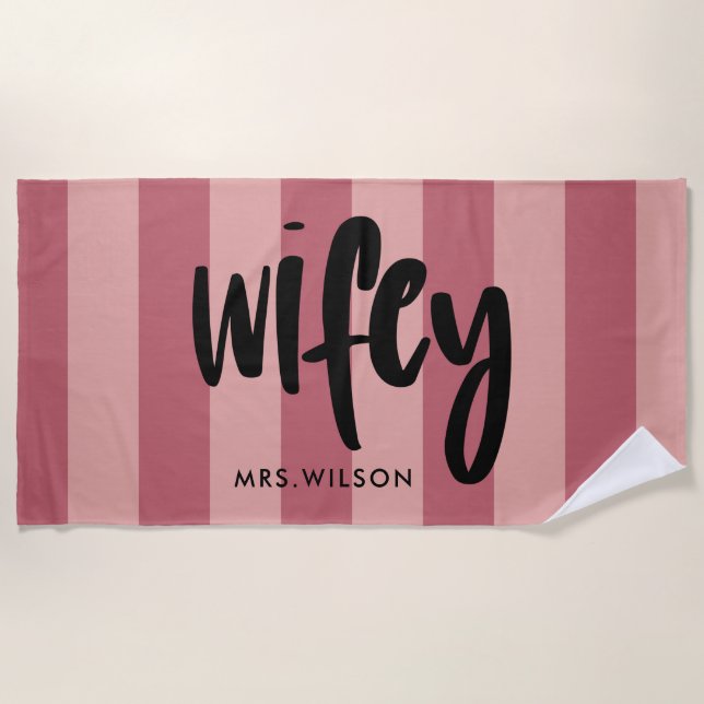 Toalha De Praia Wifey| Noiva Personalizada (Frente)