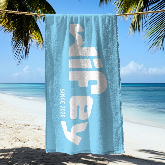 Toalha De Praia Wifey, Nova Noiva Aqua & White Beach Towel (Criador carregado)
