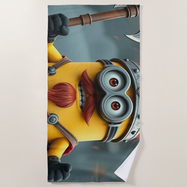 Toalha De Praia „Wikinger-Minion auf Eroberungskurs“ (Frente)