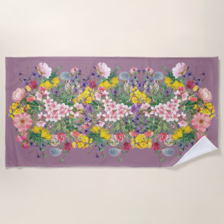 Toalha De Praia Wildflower Floral Impressão Soft Summer Towel