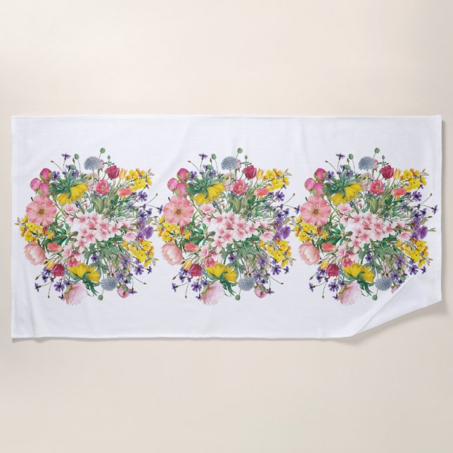 Toalha De Praia Wildflower Trio Beach Towel (Frente)