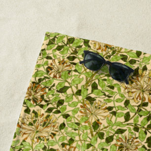 Toalha De Praia William Morris Madressilva Flores Verdes