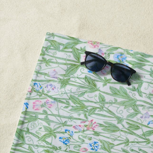 Toalha De Praia William Morris Sweet Pea Floral Pattern Classic (In Situ)