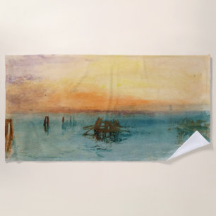 Toalha De Praia William Turner - A laguna perto de Veneza no Sunse