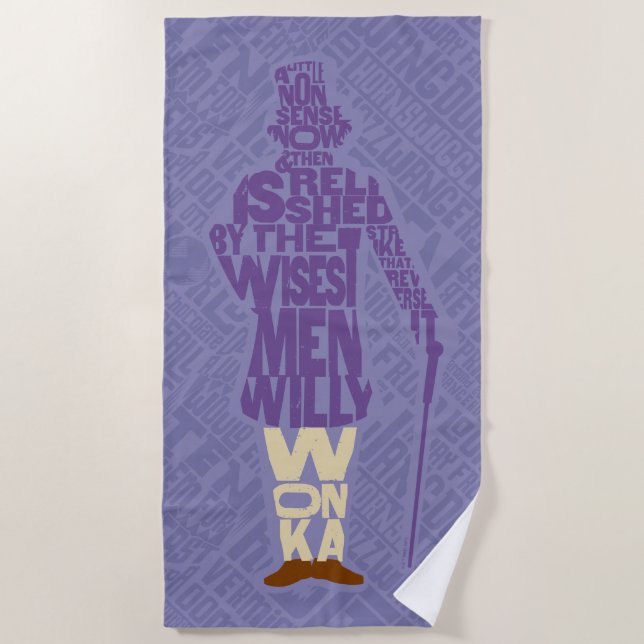 Toalha De Praia Willy Wonka Quote Silhouette (Frente)