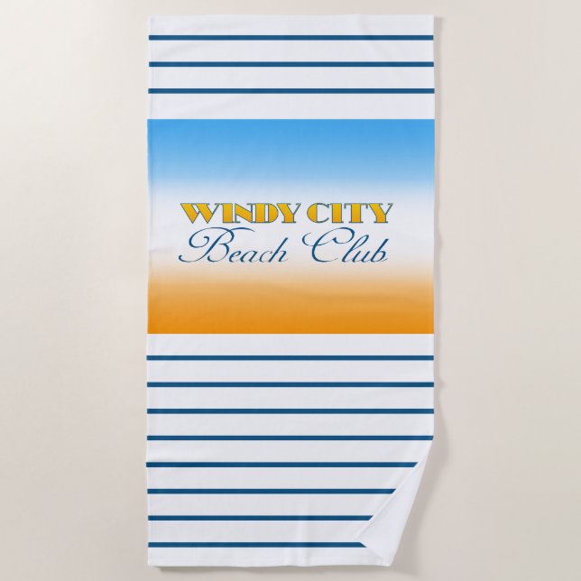 Toalha De Praia Windy City Beach Club Beach Towel (Frente)
