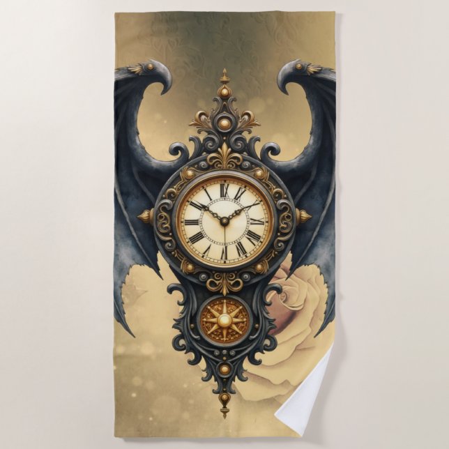 Toalha De Praia Wings of Eternity – The Timeless Guardian.  (Frente)