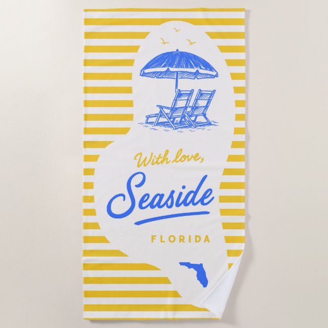 Toalha De Praia With Love Seaside Beach Towel (Frente)