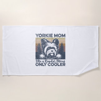Toalha De Praia Womens Yorkie Mãe _Yorkshire Mama Dia de as mães
