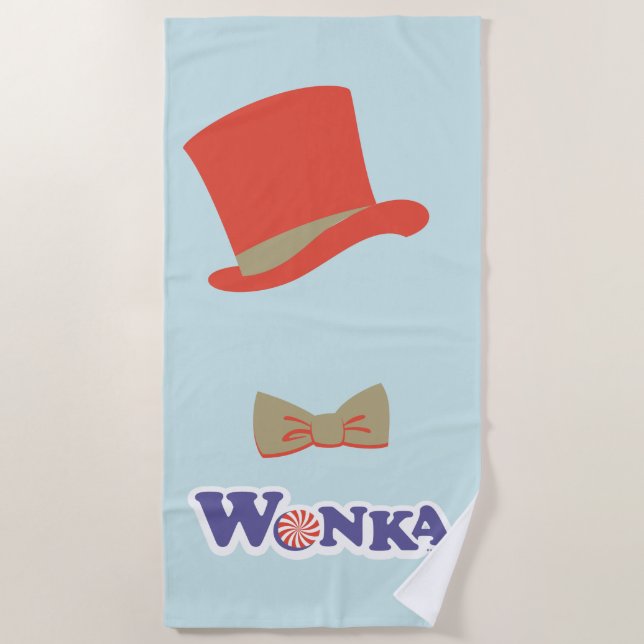 Toalha De Praia Wonka Top Hat e Arco Tie (Frente)
