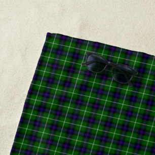 Toalha De Praia Xadrez azul verde MacDonald tartan