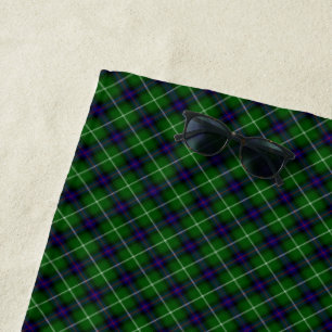 Toalha De Praia Xadrez azul verde MacDonald tartan