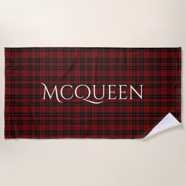 Toalha De Praia Xadrez MacQueen Tartan Beach Towel (Frente)