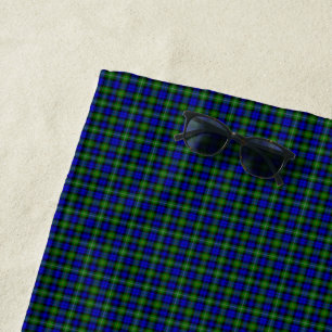 Toalha De Praia Xadrez verde azul Campbell tartan