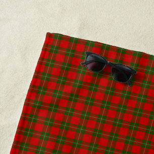 Toalha De Praia Xadrez verde-vermelha MacGregor tartan