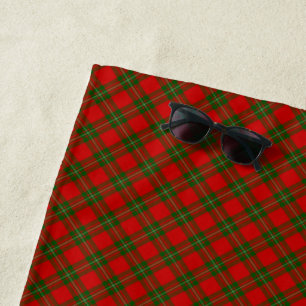 Toalha De Praia Xadrez verde-vermelha MacGregor tartan
