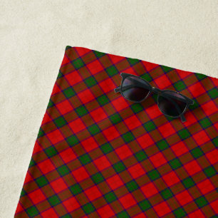 Toalha De Praia xadrez vermelho e verde tartan Robertson