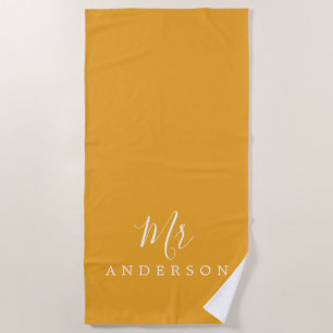 Toalha De Praia Xic Future Sr. Mellow Yellow Monograma Beach Towel