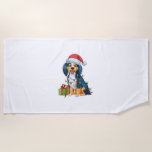Toalha De Praia Xmas Lighting Santa Hat Kooikerhondje Dog Christma<br><div class="desc">Natal de Santa Hat Kooikerhondje</div>