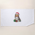 Toalha De Praia Xmas Lighting Santa Hat Shetland Sheepdog Christma<br><div class="desc">Xmas Lighting Santa Hat Shetland Sheepdog Natal</div>