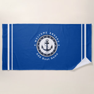 Toalha De Praia Yacht club Marinho Náutico