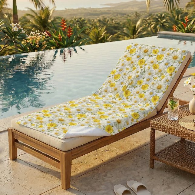 Toalha De Praia Yellow Watercolor Wildflower Pattern Name (Criador carregado)