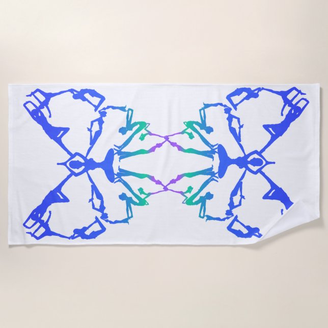 Toalha De Praia Yoga Inspirational Poses Butterfly Beach Toel (Frente)