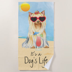 Toalha De Praia Yorkie de Verão