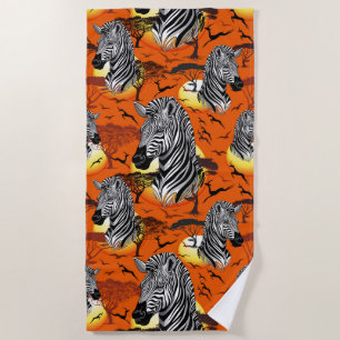 Toalha De Praia Zebra African Savanna Wild Animal