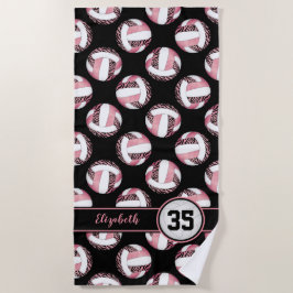 Toalha De Praia zebra stripes-pinga-rosa-silvestre voleibol femini