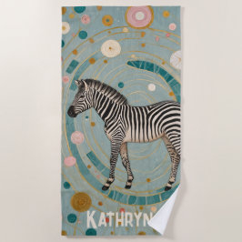 Toalha De Praia Zebra Whimsical Personalizada