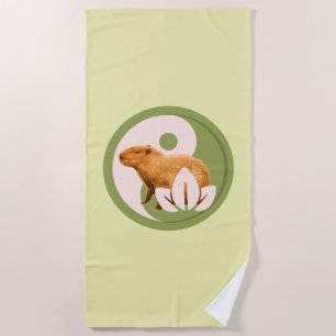 Toalha De Praia Zen Capybara Yin Yang