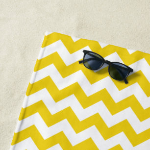 Toalha De Praia Zigzag Amarelo, Chevron Amarelo, Padrão Geométrico