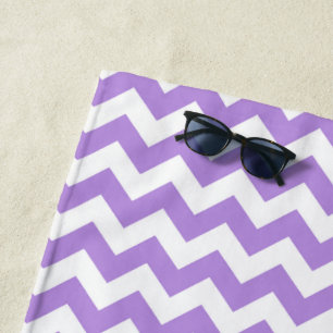 Toalha De Praia Zigzag Roxo, Chevron Roxo, Padrão Geométrico