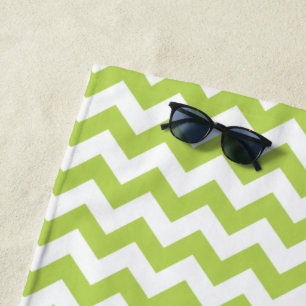 Toalha De Praia Zigzag Verde, Chevron Verde, Padrão Geométrico