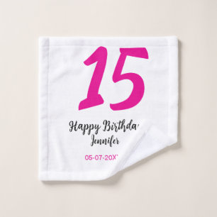 Toalha De Rosto 15 aniversário quiencenera adicionar data ano mode