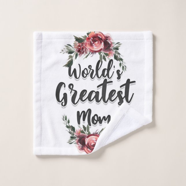 Toalha De Rosto A maior mãe do mundo | Presente Para A Mãe (Pano de lavar)