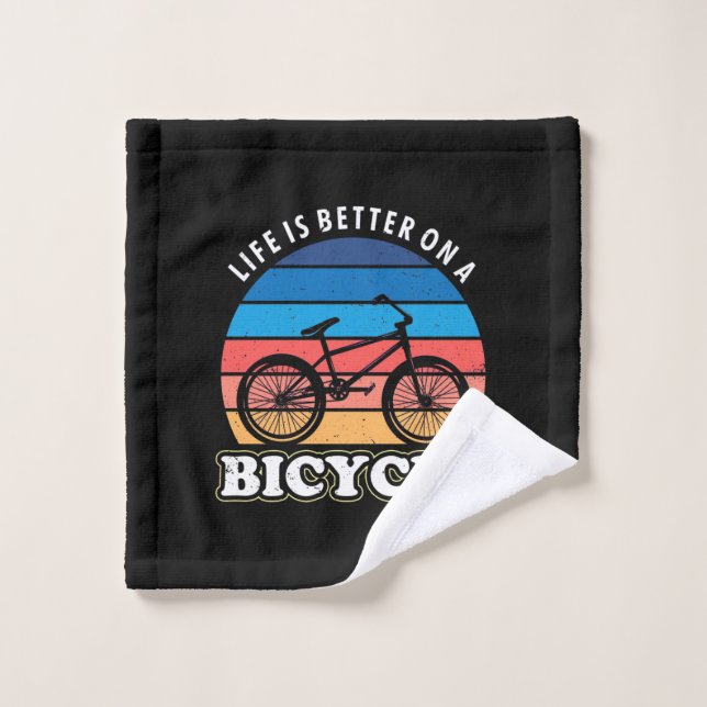 Toalha De Rosto A Vida É Melhor Num Bicicleto (Pano de lavar)