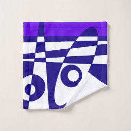 Toalha De Rosto Abstrato Surfing - Indigo Purple Marinho Blue Whit