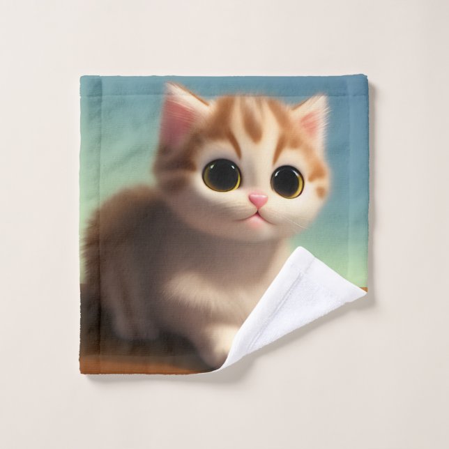Toalha De Rosto Adorable Kitten (Pano de lavar)