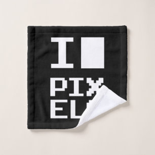 Toalha De Rosto Adoro Pixels, design de geek, arte de pixel
