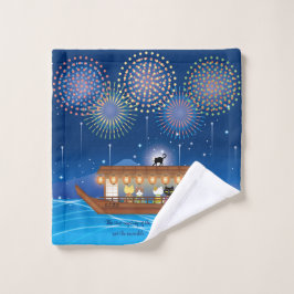 Toalha De Rosto Aluguer de gatos em fogos de artifício a bordo de 