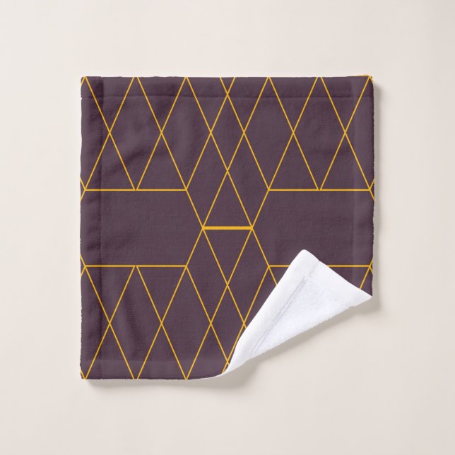 Toalha De Rosto Amarelo, roxo, simples, gráfico geométrico moderno (Pano de lavar)