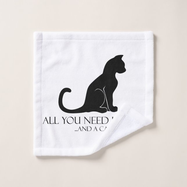 Toalha De Rosto Amor e Um Gato (Pano de lavar)