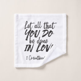 Toalha De Rosto Amor em Ação - 1 Corintianos 16:14 Inspiração