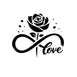 Toalha De Rosto Amor Infinito Rosa Negra - Amor Romântico Eterno D