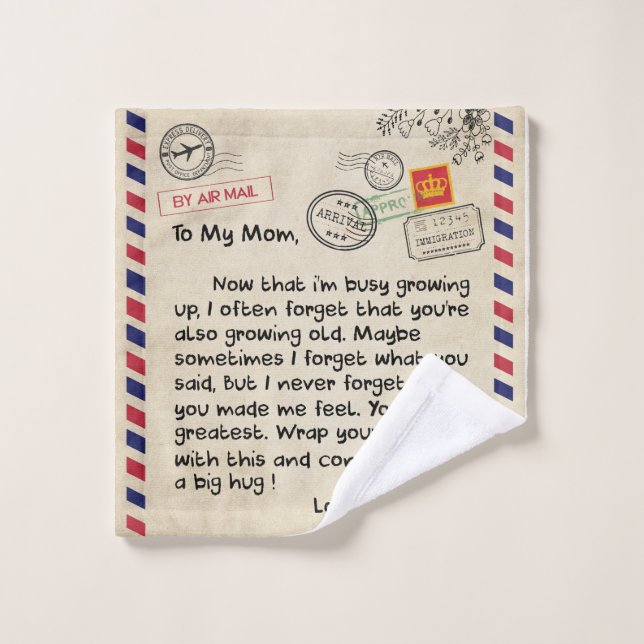 Toalha De Rosto Amor Personalizado Para Minha Mãe Em Branco (Pano de lavar)