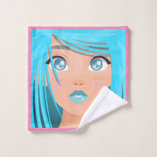 TOALHA DE ROSTO ANIME CARTOON GIRL