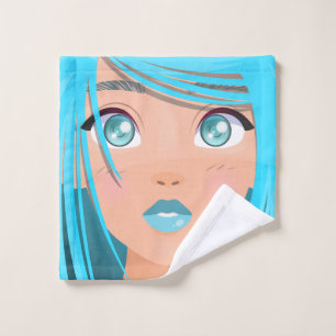 TOALHA DE ROSTO ANIME CARTOON GIRL